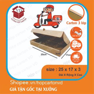 Combo 50 Hộp carton nắp gài 25x17x3