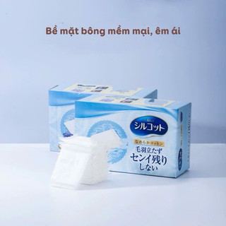 Bông Tẩy Trang Silcot Nhật Bản 82 miếng hôp màu xanh