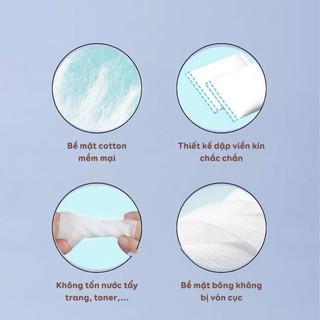 Bông Tẩy Trang Silcot Nhật Bản 82 miếng hôp màu xanh
