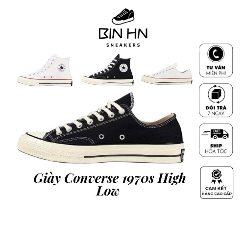 Giày Convers Chuck taylor 1970s đen trắng cổ thấp,cao giày cv 1970s chuẩn S.Cấp Full pk