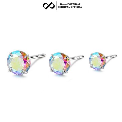 [HCM Hỏa Tốc] Khuyên tai bạc nữ KYDOPAL bông nụ đá nhiều size màu sắc cá tính trang sức bạc 925 cao cấp - PAL9B9K9