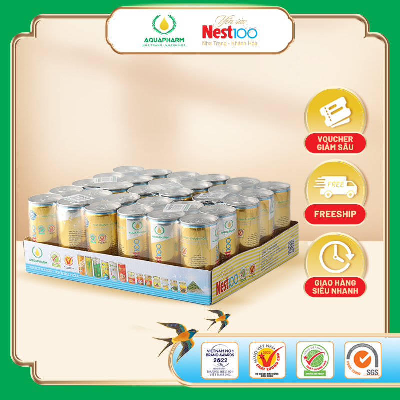 [ Khay 30 lon ] Nước Yến Sào Nest100 Có Đường -N1905N- Lon 190ml