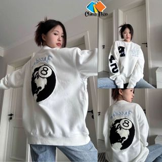 Áo sweater nam nữ số 8 thêu chữ lót nhung có BIGSIZE đã kèm ảnh thật