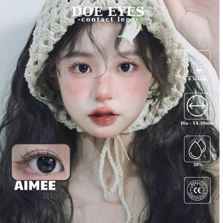 Kính áp tròng Doe Eyes Lens Aimee Black có cận 0 - 7 kèm khay dụng cụ