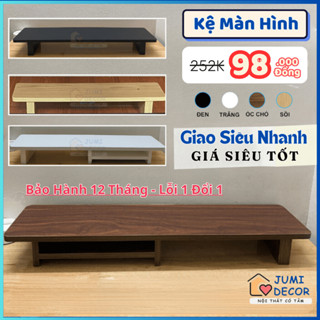 Kệ màn hình máy tính có ngăn, kê máy tính, kệ để laptop gỗ MDF - Dễ dàng lắp đặt - Dài 60, 80cm, 1m