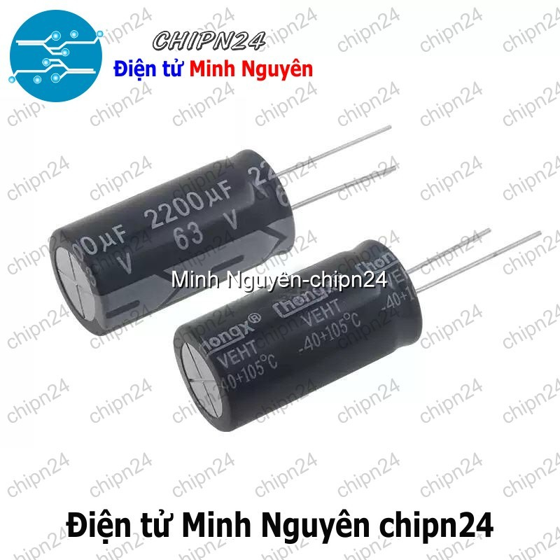 [3 con] (J2) Tụ hóa 2,200uF 63V Đen (18x35mm) (2200uF 63V)