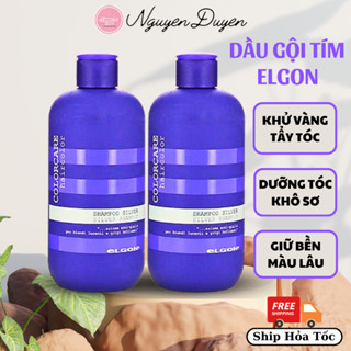 Dầu gội tím Elgon, dầu gội khử vàng và giữ màu dành cho tóc tẩy nhuộm màu thời trang | nguyenduyendaily