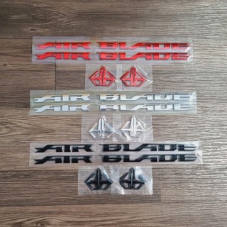 ( 2017, 2018. 2019 ) Bộ tem chữ AB, Logo Air Blade kim cương chất liệu nhựa cứng mạ crom bóng cao cấp