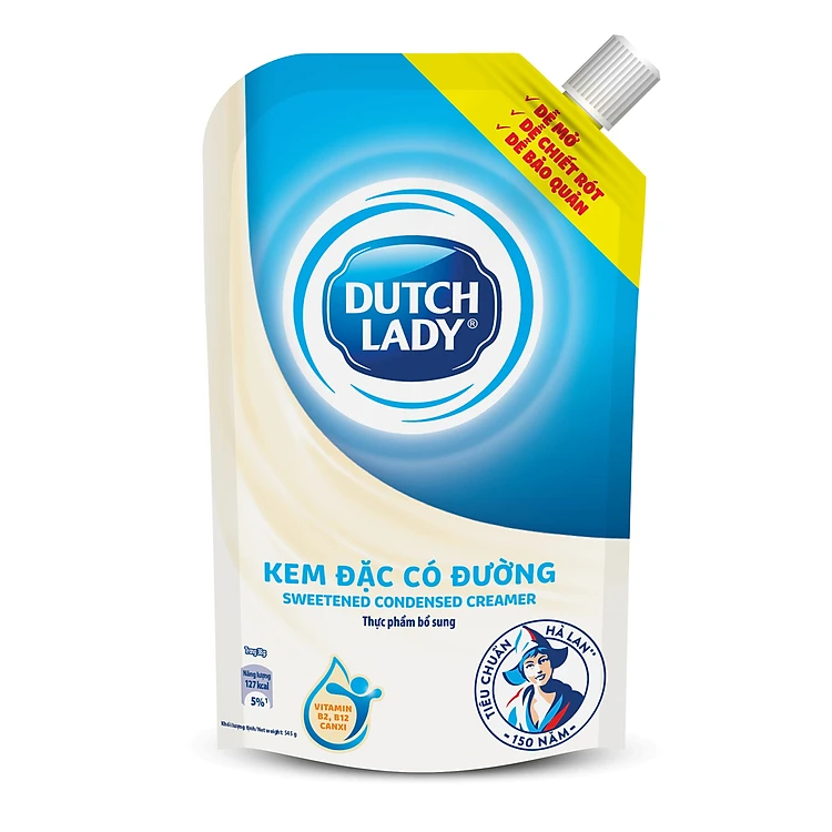 KEM ĐẶC CÓ ĐƯỜNG DUTCH LADY TÚI 545G/ SỮA ĐẶC CÔ GÁI HÀ LAN DUTCH LADY TÚI