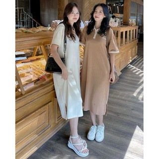 ĐẦM SUÔNG POLO TAY LỠ CHẤT THUN