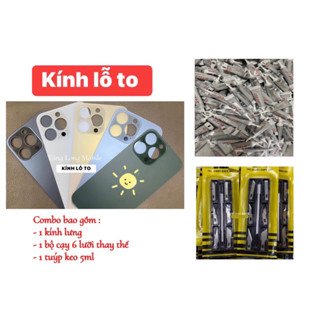[ TỰ THAY ] Combo kính lưng LỖ TO thay thế cho 13 / 13 PRO / 13 PROMAX