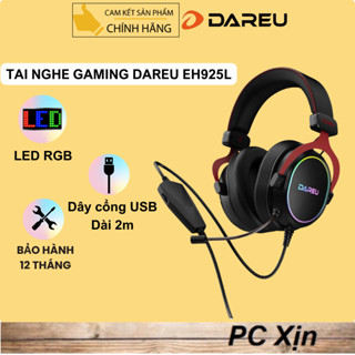 (Cao Cấp) Tai nghe Dareu EH925L / EH925T Gaming (giả lập 7.1 - LED RGB) Chính Hãng