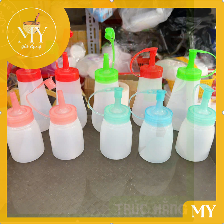Set 10 bình đựng nước sốt bằng nhựa - Chai, lọ,bình bằng nhựa đủ màu dung tích(150ml, 250ml) dùng đự