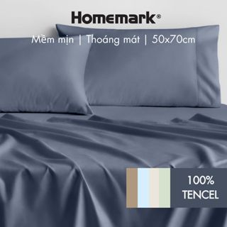 Cặp Vỏ Gối Nằm Lụa Tencel 60s Cao Cấp Homemark 50x70cm - Mềm Mịn, Thoáng Mát, Chống Nhăn PL2