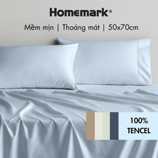 Cặp Vỏ Gối Nằm Lụa Tencel 60s Cao Cấp Homemark 50x70cm - Mềm Mịn, Thoáng Mát, Chống Nhăn PL4
