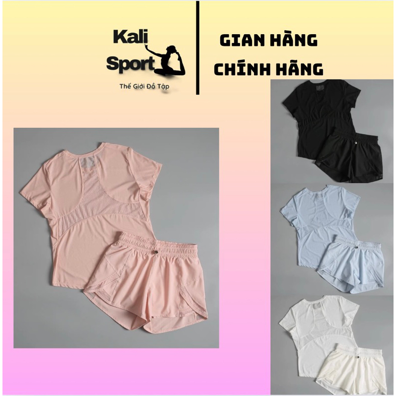 [ORDER] KALI SPORT Set Đồ Tập Thể Thao Nữ Pickleball Cầu Lông Tennis Gym Chạy Bộ Áo Tay Ngắn Thoáng 