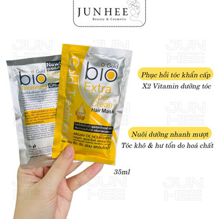 [ JUNHEE AUTH ] HỘP 24 gói Ủ TÓC BIO GOLD EXTRA SUPER CREAM
