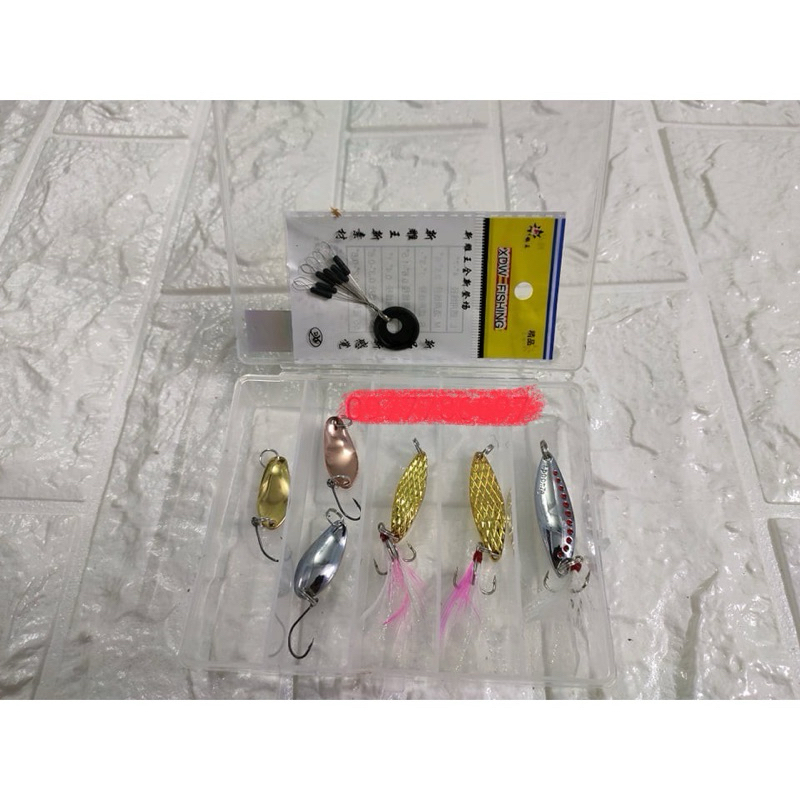 mồi thìa lure suối combo hộp 6 con