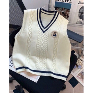  Áo Gile len nữ VIỀN KẺ THÊU GẤU chất dày dặn hàng QC. 