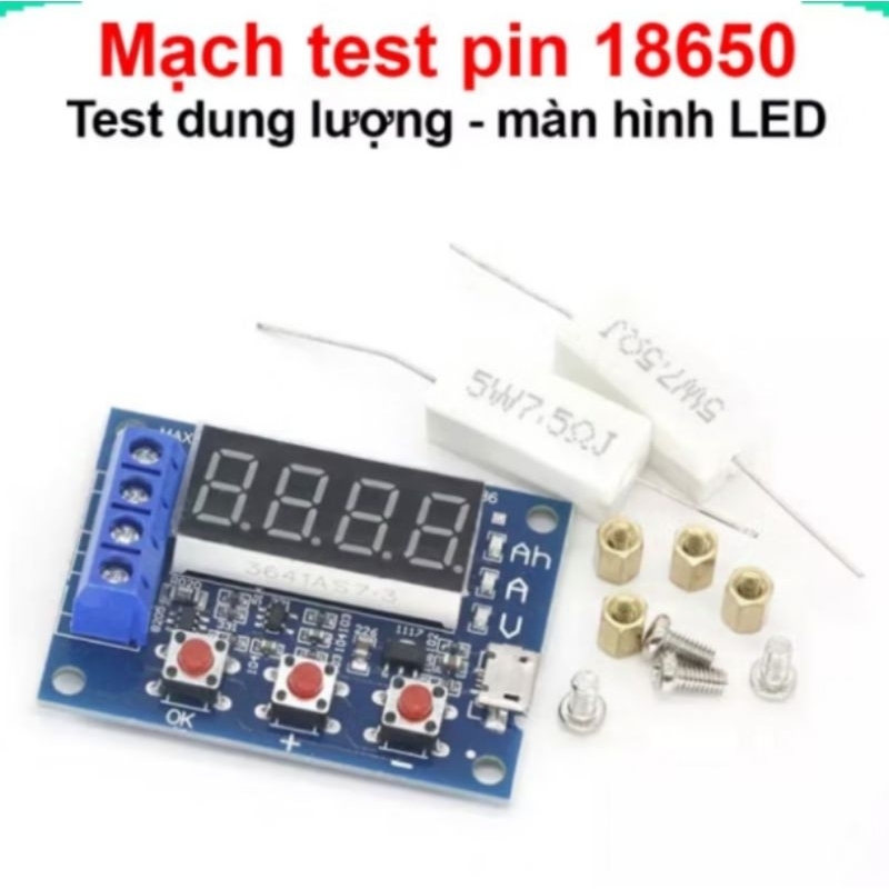 Mạch Test Dung Lượng Pin Lithium Li-on 18650 / 32650 Kèm Trở Sứ Công Suất ( 1.2-12V, 0-3A) HW-586 V4