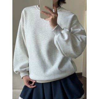 Áo sweater nữ nỉ ép hàn form rộng basic cổ tròn mềm mịn phong cách Hàn Quốc Daily Me - AHD11