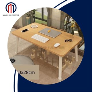 Bàn làm việc bàn học gấp gọn mặt gỗ chân nhựa thông minh ngồi bệt để giường dành cho học sinh , sinh viên(BÀN CHỮ NHẬT)