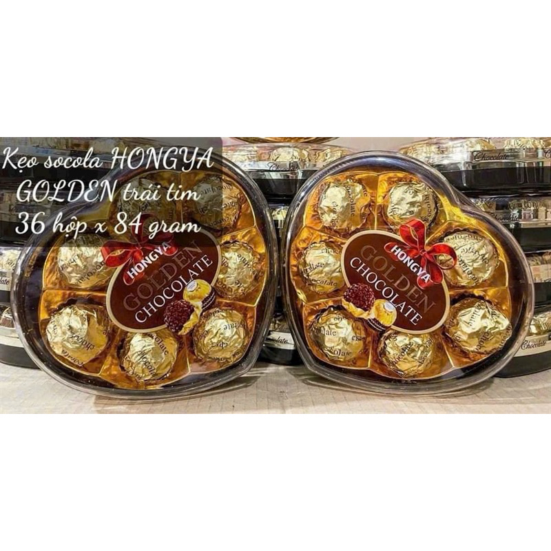 Kẹo socola trái tim Hongya Golden Chocolate 84gr