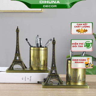 Hộp Đựng Bút Hình Tháp Eiffel Kim Loại, Khay Cắm Bút Đồ Decor Bàn Làm Việc, Bàn Học, Làm Quà Tặng