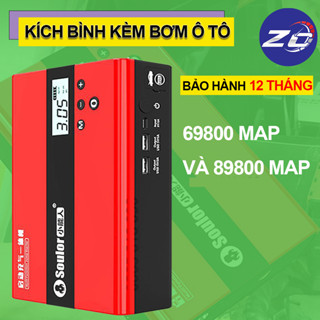 Bộ kích bình và bơm lốp ô tô soulor đang năng cao cấp kích nổ ác quy xe hơi bảo hảnh 12 tháng