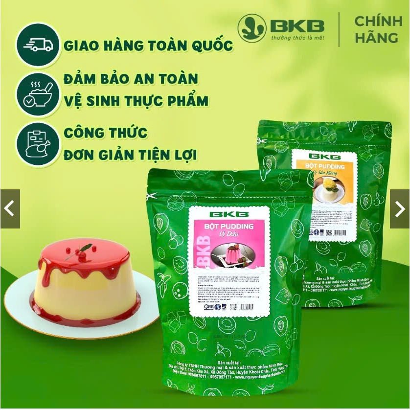 Bột PUDDING BKB làm thạch trà sữa các vị 1KG