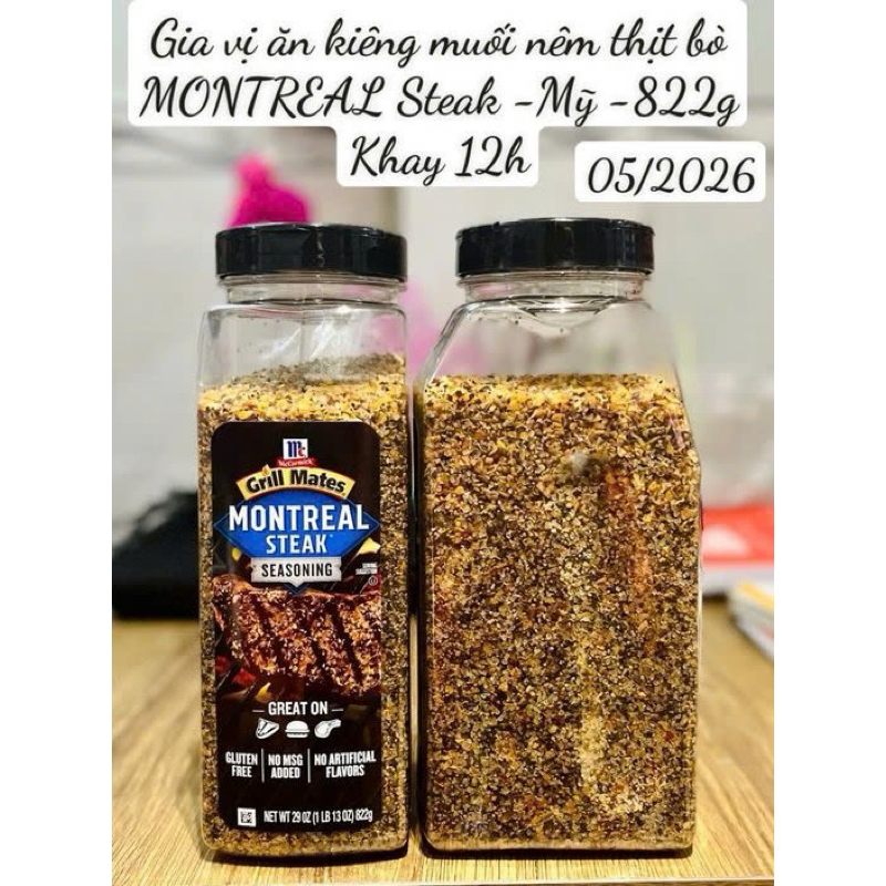 GIA VỊ MUỐI ƯỚP BÒ MỸ GRILL MATES MONTREAL STEAK SEASONING - MỸ (822G) (MR8)