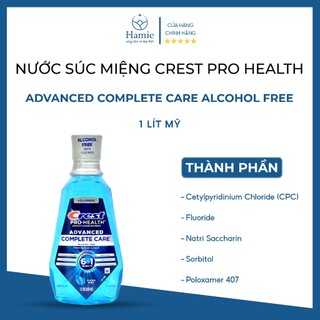 Nước Súc Miệng Crest Pro Health Advanced Complete Care 1 Lít Mỹ Giúp Làm Trắng Răng, Thơm Miệng