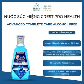 Nước Súc Miệng Crest Pro Health Advanced Complete Care 1 Lít Mỹ Giúp Làm Trắng Răng, Thơm Miệng