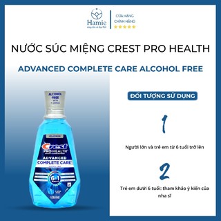 Nước Súc Miệng Crest Pro Health Advanced Complete Care 1 Lít Mỹ Giúp Làm Trắng Răng, Thơm Miệng