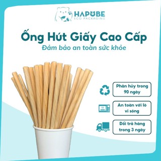 [100 Cái] Ống Hút Giấy Màu Trắng - 6mm|8mm|12mm - Tự Hủy, Dùng 1 Lần, Thân Thiện Môi Trường ♻️