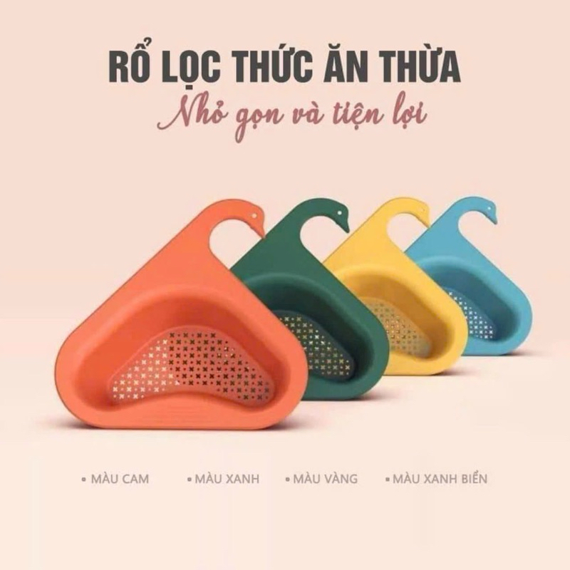 Rổ nhựa lọc rác bồn rửa chén gài hình thiên nga Khay lọc rác bồn rửa chén