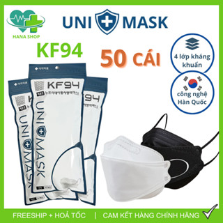 [Set 100 Cái] Khẩu Trang KF94 UNI MASK 4 Lớp Kháng Khuẩn, 4D Hàn Quốc Lọc Bụi Mịn Chống Tia UV