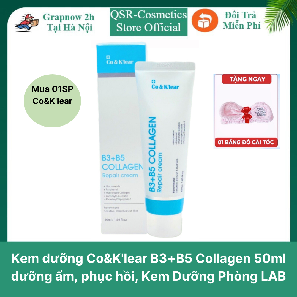 Kem dưỡng Co&K'lear B3+B5 Collagen 50ml dưỡng ẩm, phục hồi, Kem Dưỡng Phòng LAB