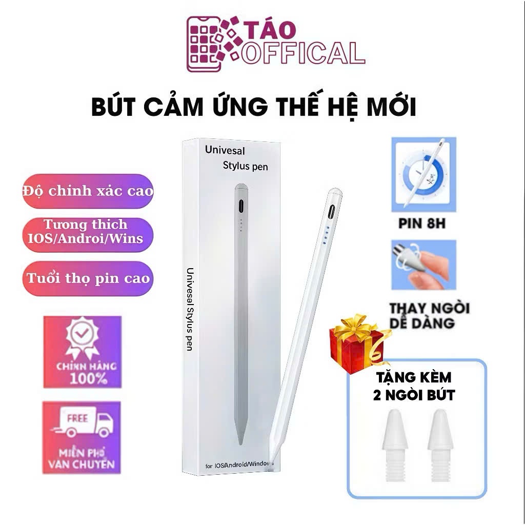Bút Cảm Ứng Stylus Kèm Sạc Cho Android IOS Windows Tablet