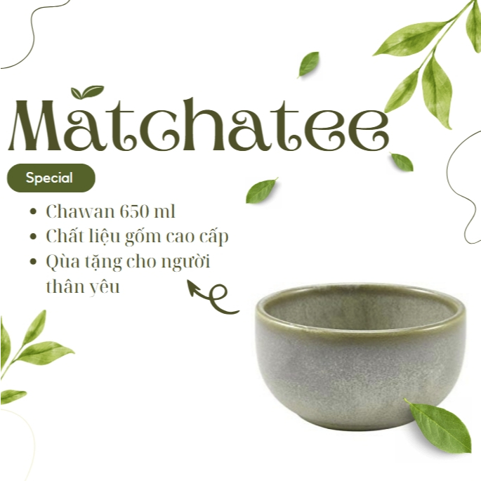 Bát pha trà Chawan bằng gốm