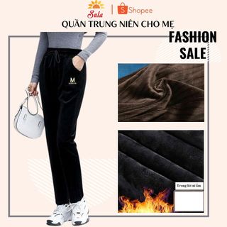  Quần trung niên nữ quần lót nỉ ấm áp tặng mẹ mặc mùa đông 