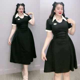 Đầm Bigsize nữ polo dáng ngắn dài vải thun ruby co giãn thoải mái thời trang cho nàng chuppy 60-92kg G681.G682- ĐẦM POLO