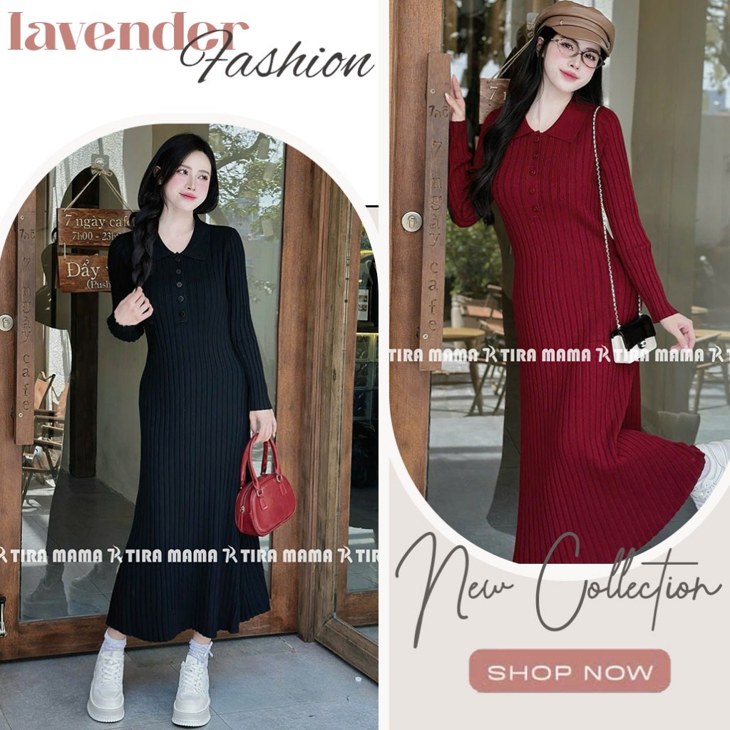 Đầm váy bầu giáng sinh năm mới chất len Quảng Châu cao cấp dáng suông cổ đức cài khuy điệu đà X130 Váy công sở