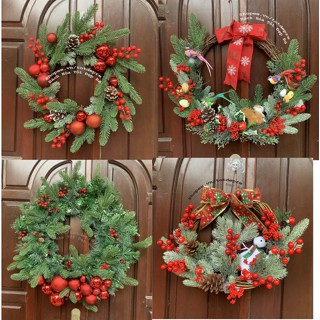  Nhiều mẫu Vòng hoa Giáng Sinh - vòng hoa Noel - Vòng nguyệt quế trang trí Noel khung sắt mây gắn hoa cao cấp cỡ đại 