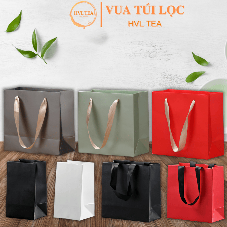 Túi đựng hộp trà thiếc vuông nhiều màu sắc - HVL TEA