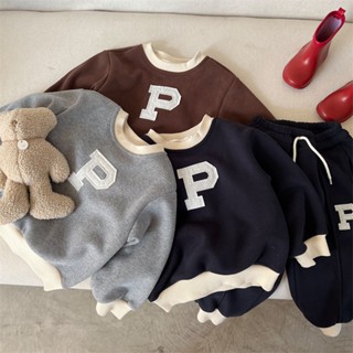 Bộ nỉ chữ P cho bé từ 14-38kg có 3 màu chất nỉ bông tàu dày dặn ấm