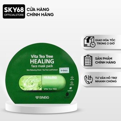 Mặt nạ thải đôc, giảm mụn chiết xuất tràm trà BNBG Vita Tea Tree Healing Face Mask Pack 30ml