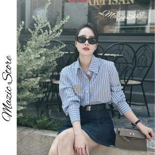 Sơ mi MIU đính đá 💖 𝑭𝑹𝑬𝑬𝑺𝑯𝑰𝑷 💖 form <58kg