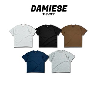 ÁO THUN BOXY PHỐI LINE LOGO THÊU "DAMIESE"  COTTON 260GSM