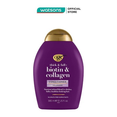 Dầu Xả OGX Thick & Full Bổ Sung Biotin & Collagen Cho Tóc 385ml